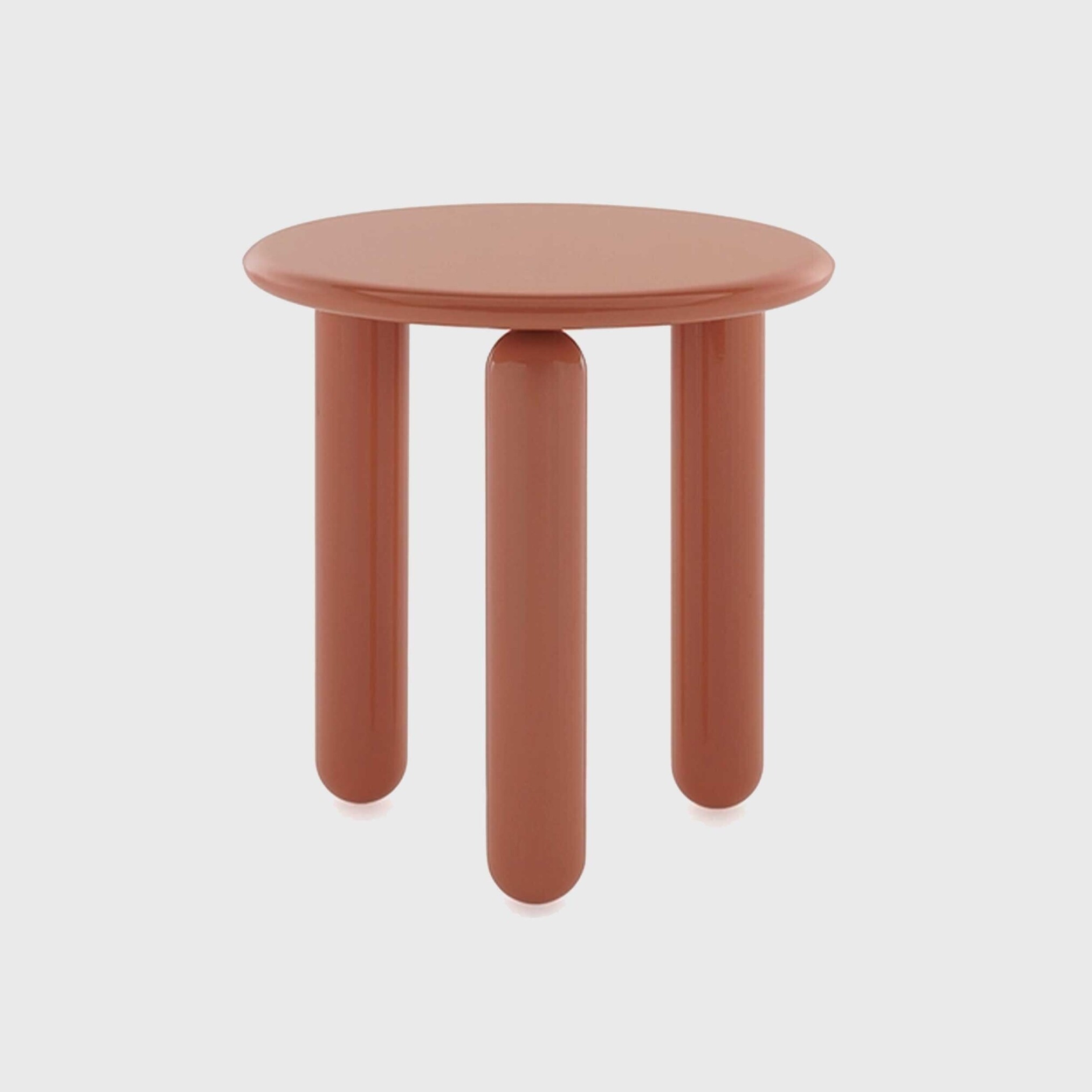 Kartell Undique Mas Side Table 48x48x51 Orange, Round Wood | Barker & Stonehouse