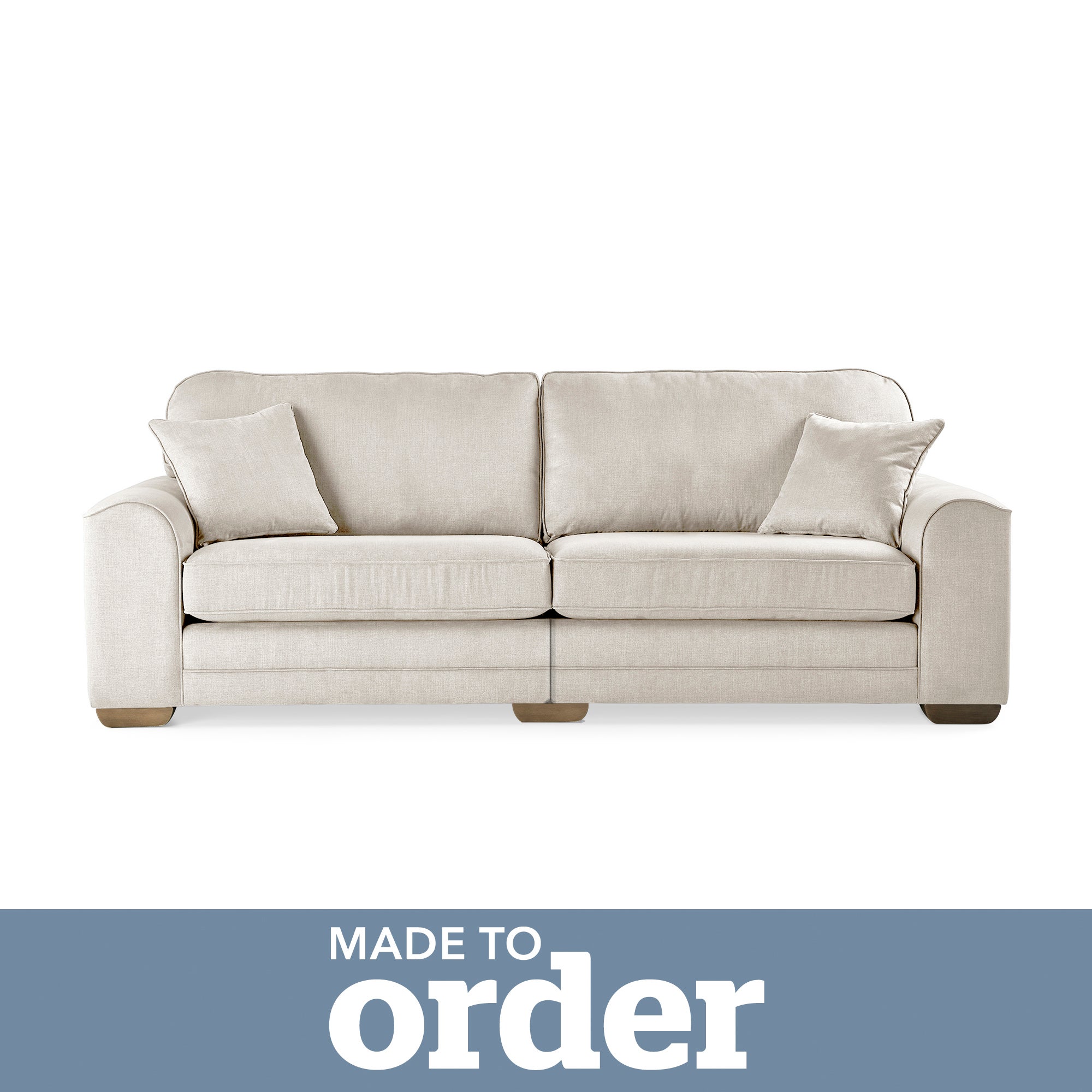 Morello 4 Seater Sofa Brushed Plain Fabric White