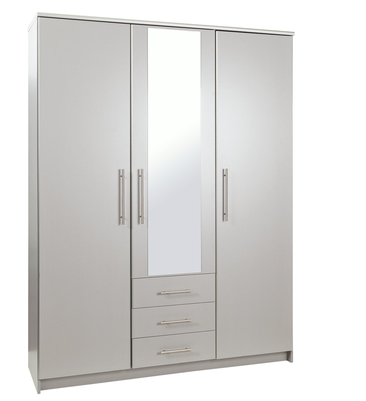 Argos Home Normandy Large 3 Dr 3 Drw Mirror Wardrobe - Grey