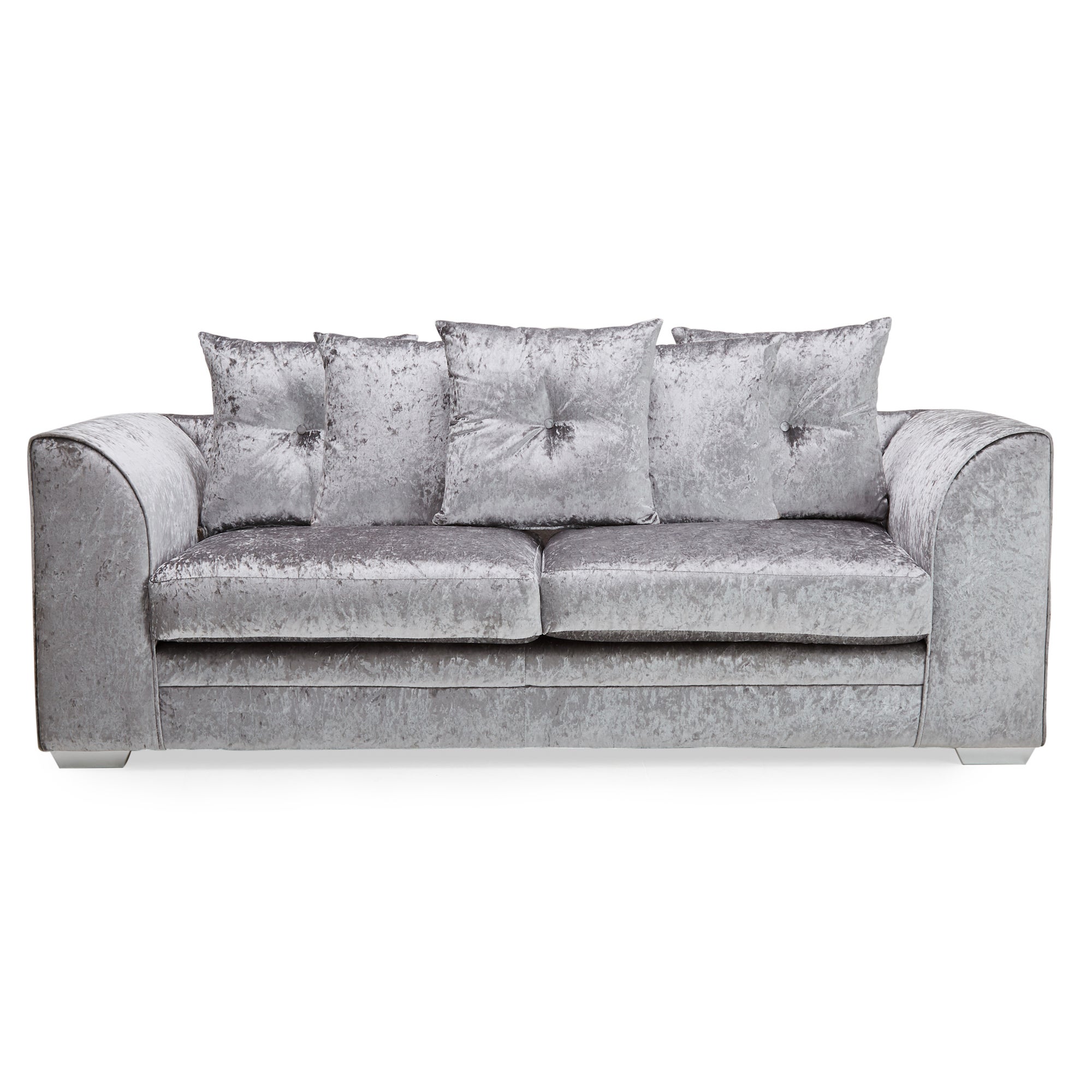 Blake Crushed Velvet 3 Seater Sofa Silver