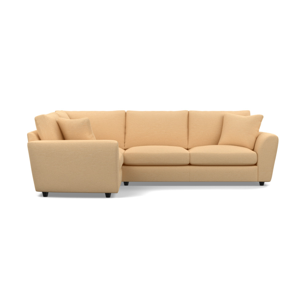 Heal's Snooze Left Hand Facing Corner Sofa Smart Linen Mix Sand Black Feet