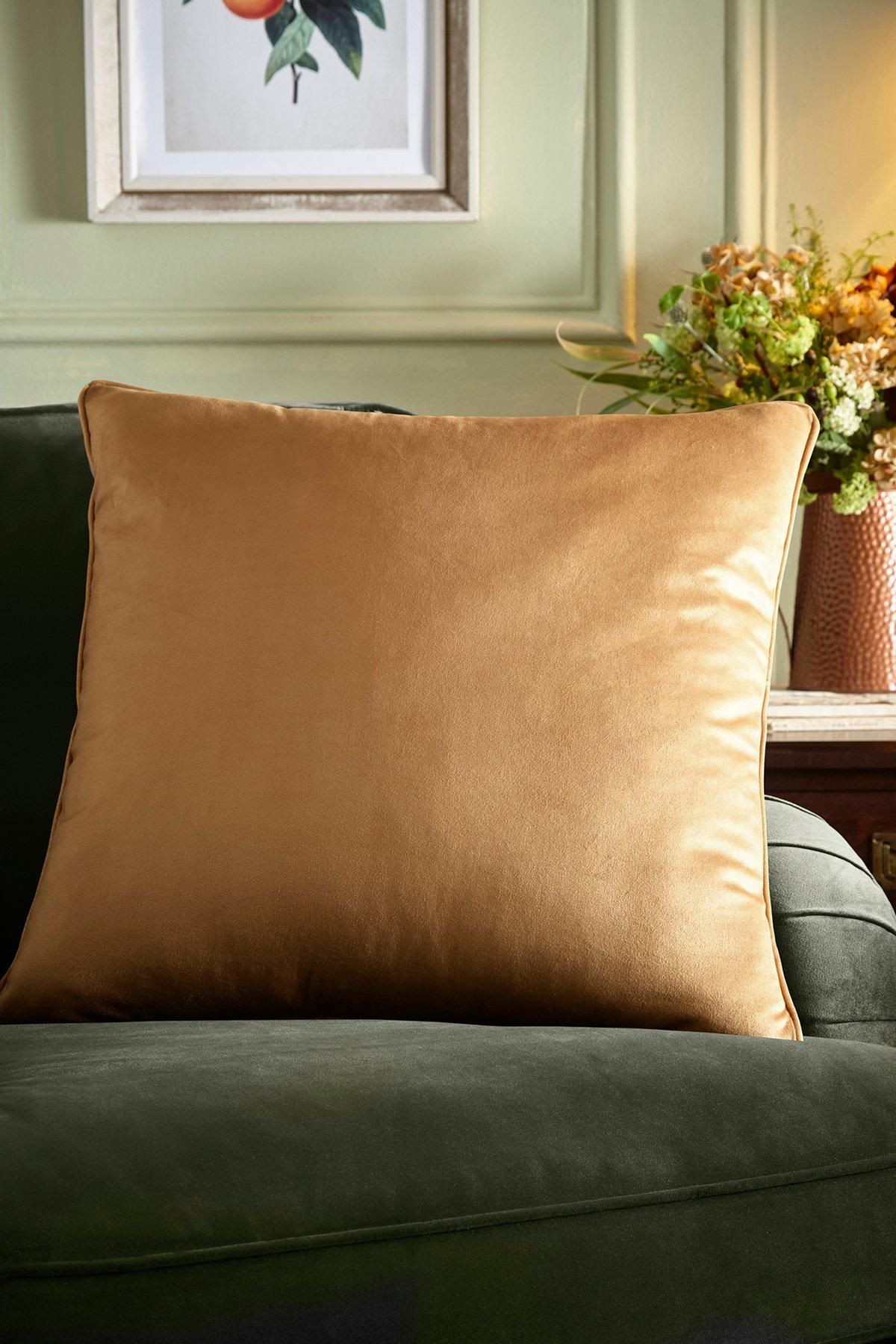 Appletree 'Harlan' Velvet Filled Cushion in Gold