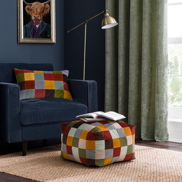 Eliza Patchwork Cube Pouffe