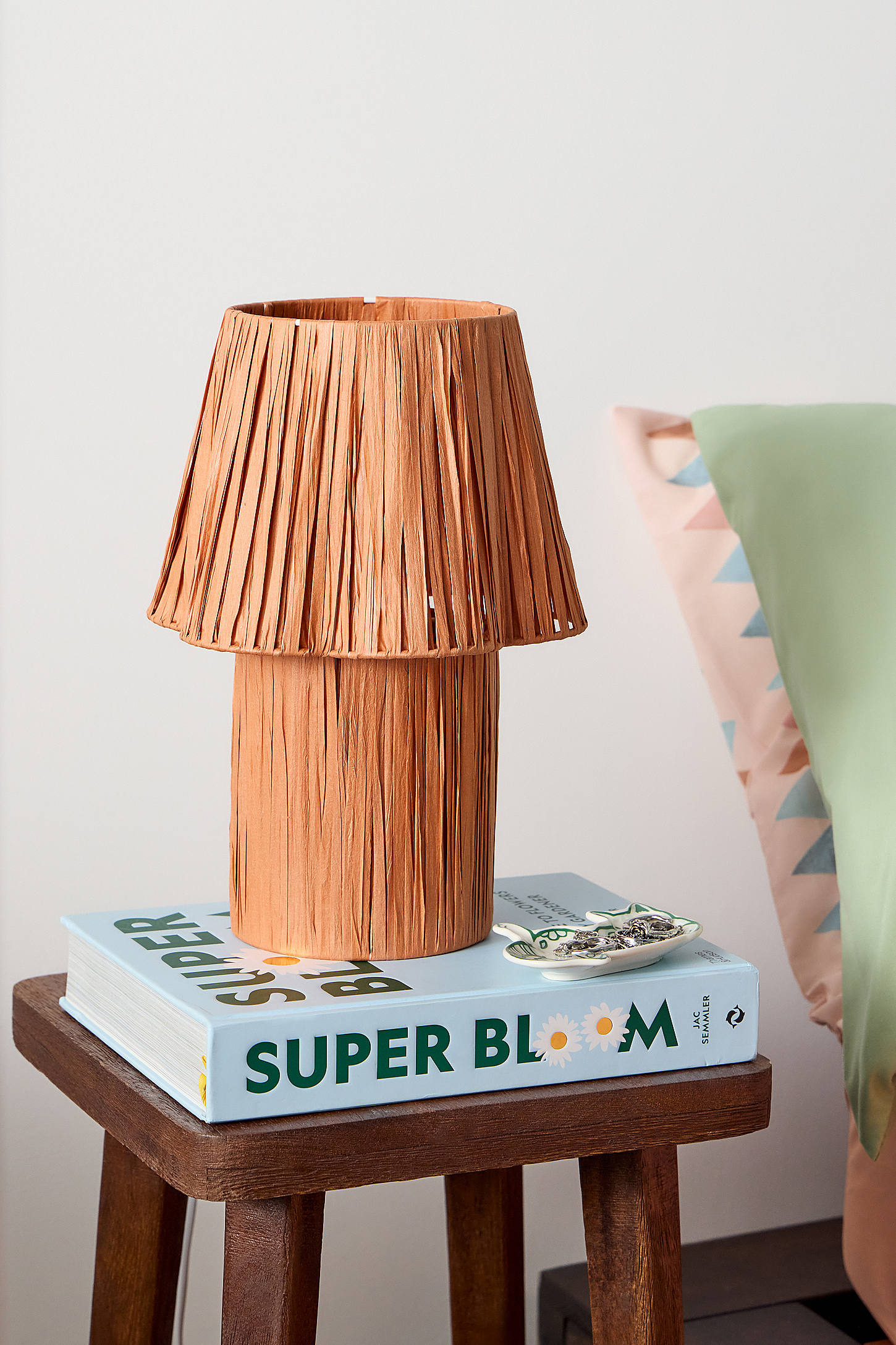 Paper Crepe Table Lamp - Orange