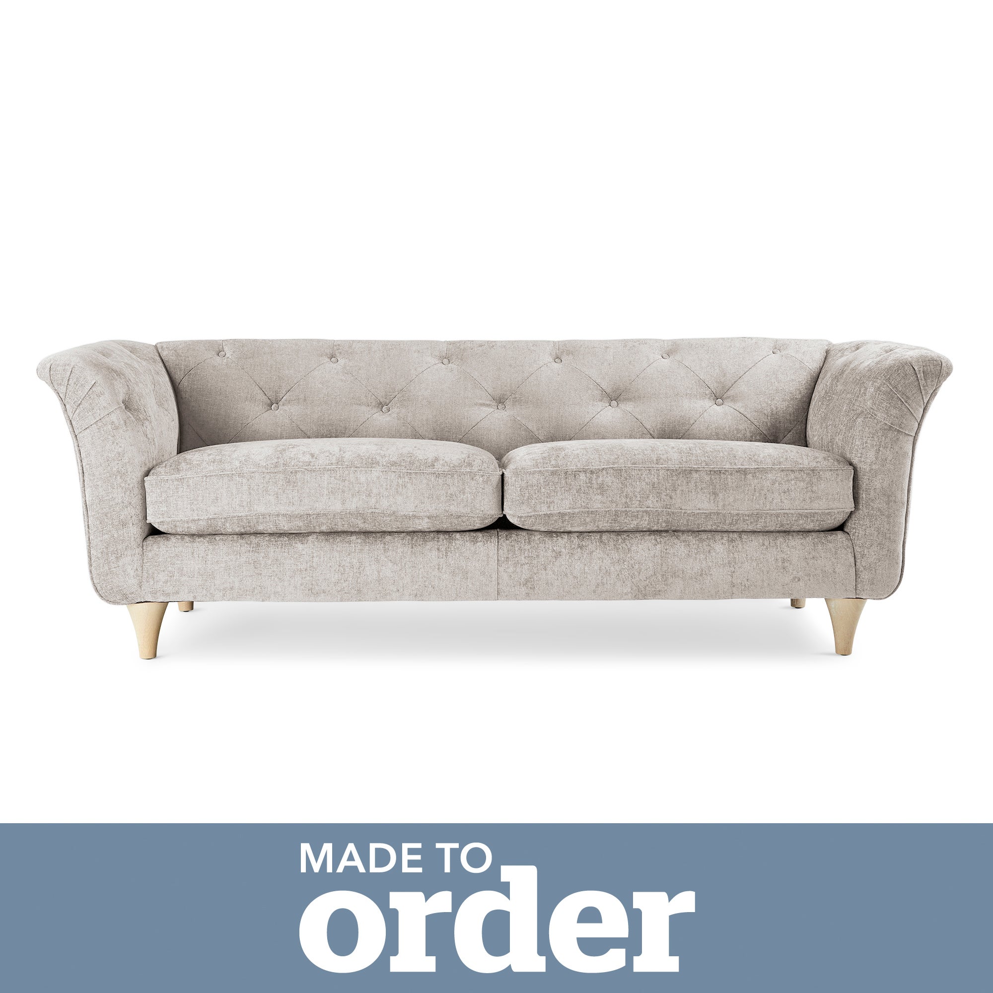 Jaipur 3 Seater Sofa Luxury Chenille Premium Chenille Sand