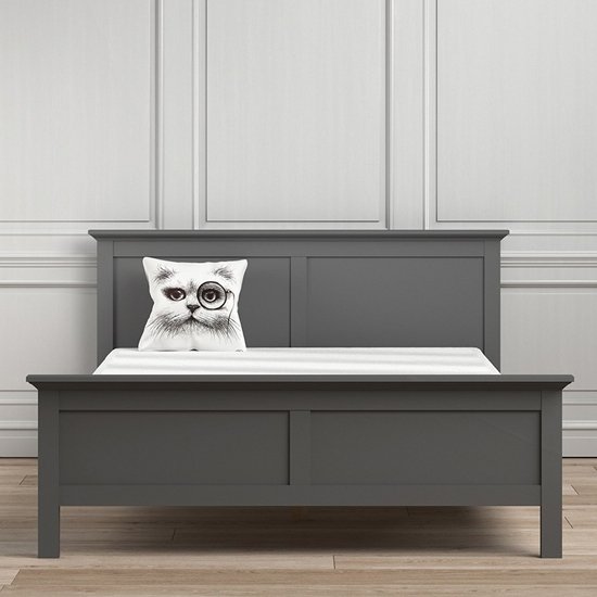 Paroya Wooden Super King Size Bed In Matt Grey