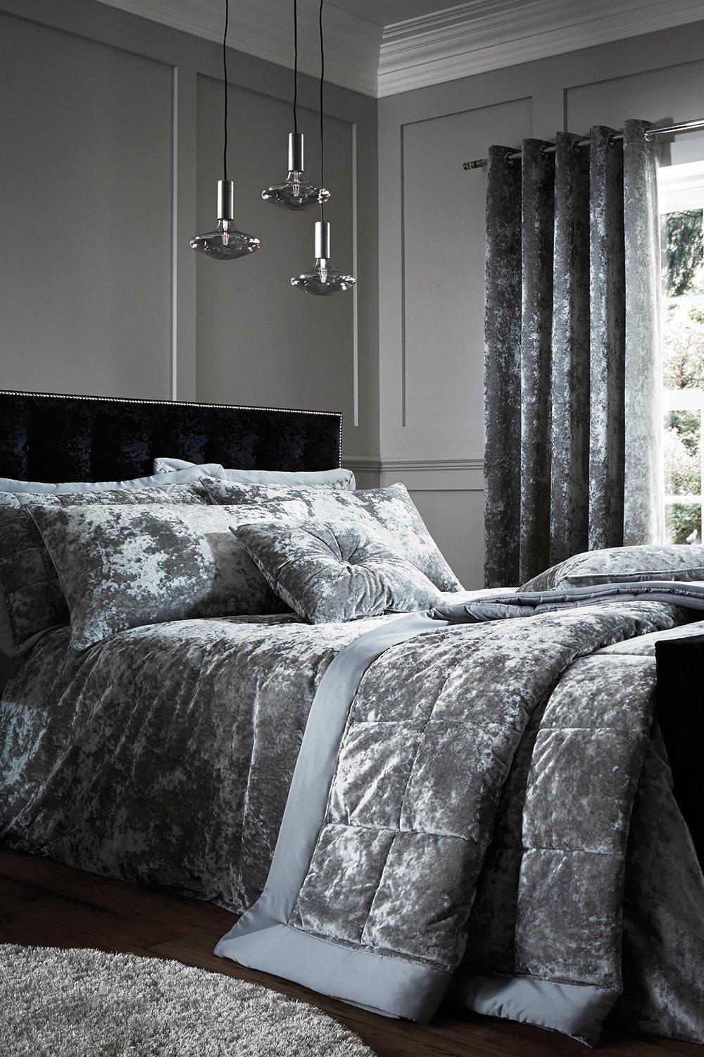 Crushed Velvet Double Duvet Set