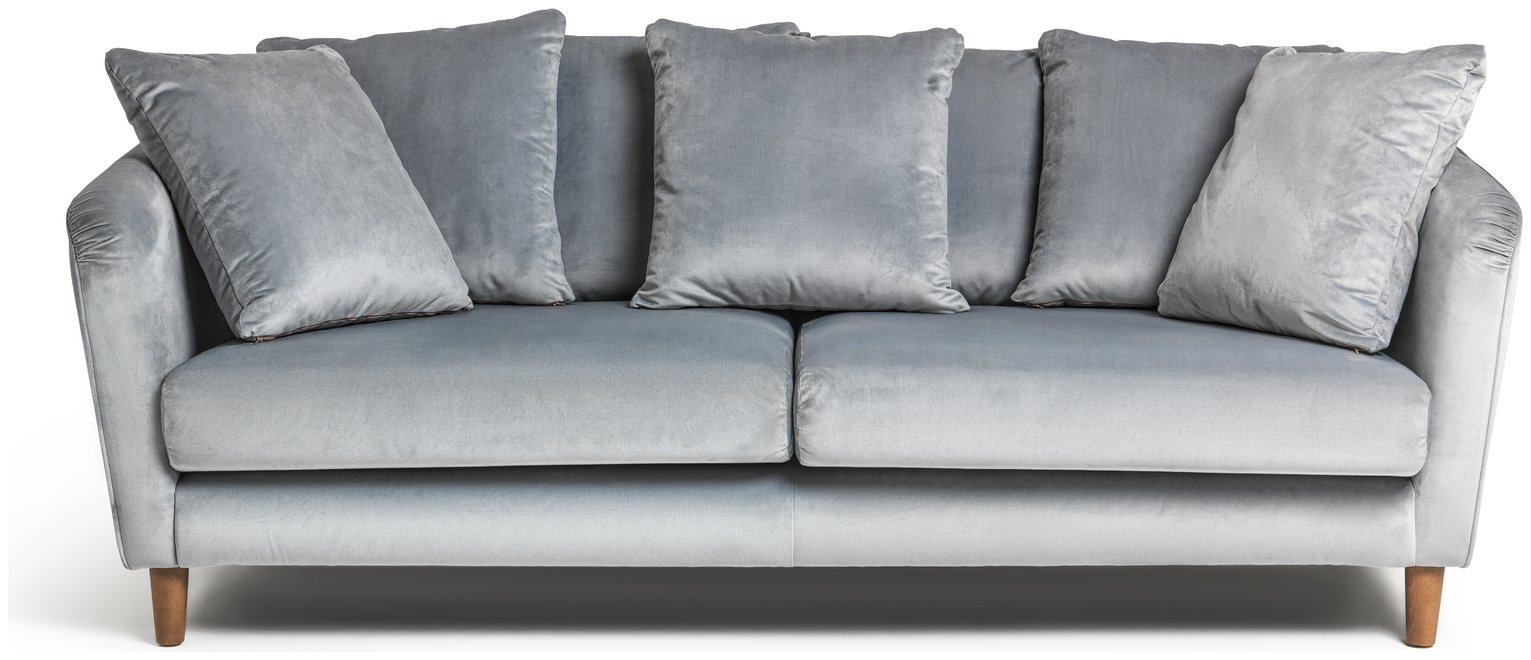 Habitat Roman 3 Seater Fabric Sofa - Blue