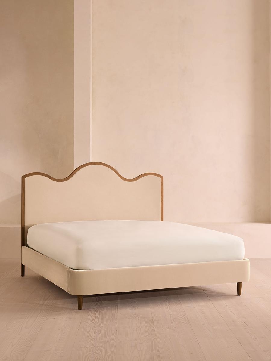 Aubrey Bed, Super king, Velvet, Porcelain