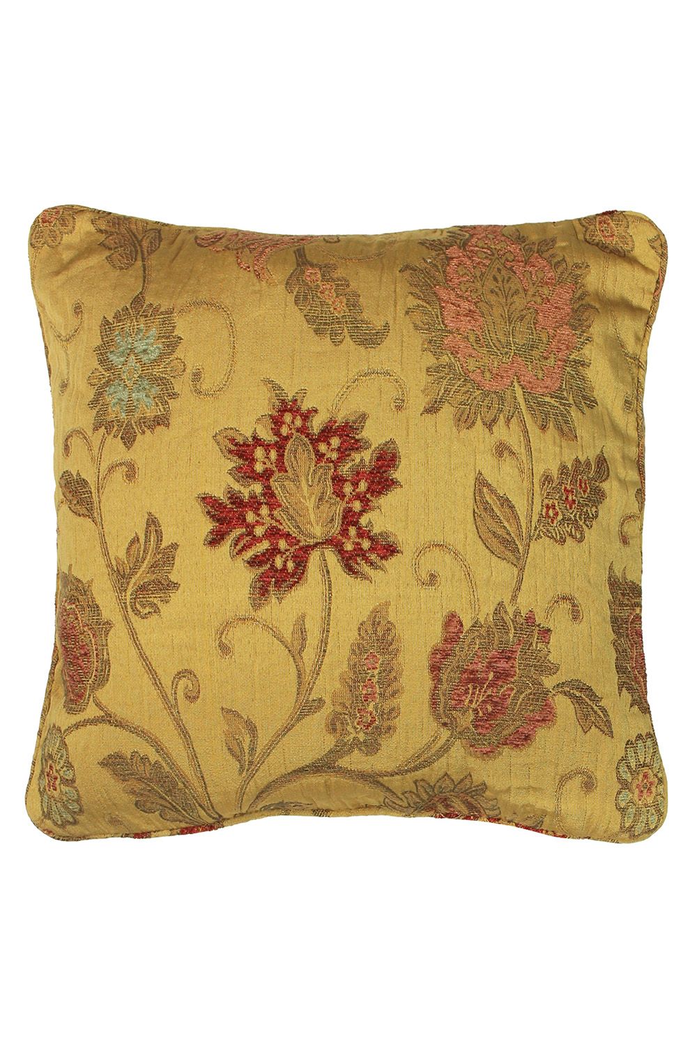 Paoletti Zurich Floral Jacquard Cushion in Gold