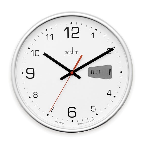 Acctim Kalendar Silver Wall Clock