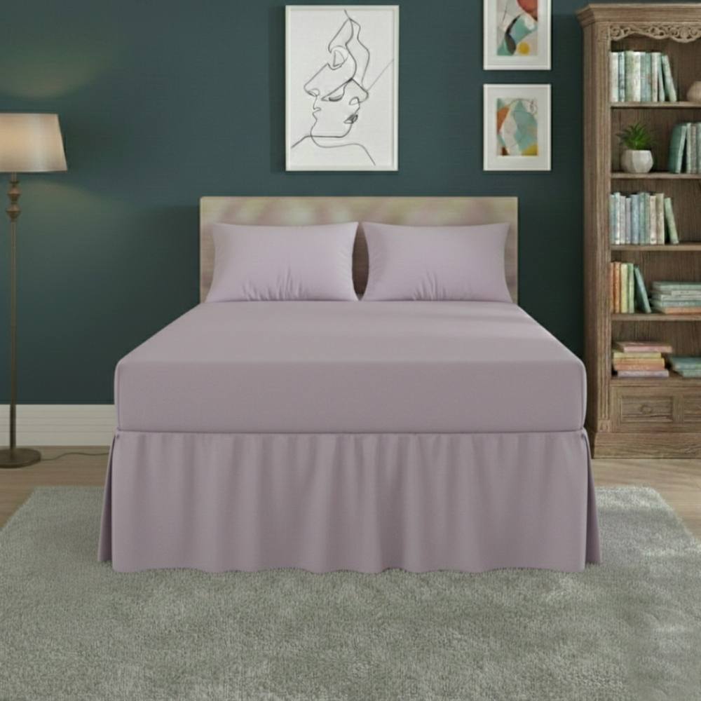 Snug City Fitted Valance Bed Sheet Polycotton Mattress Cover & Frill Easy Care in Lilac