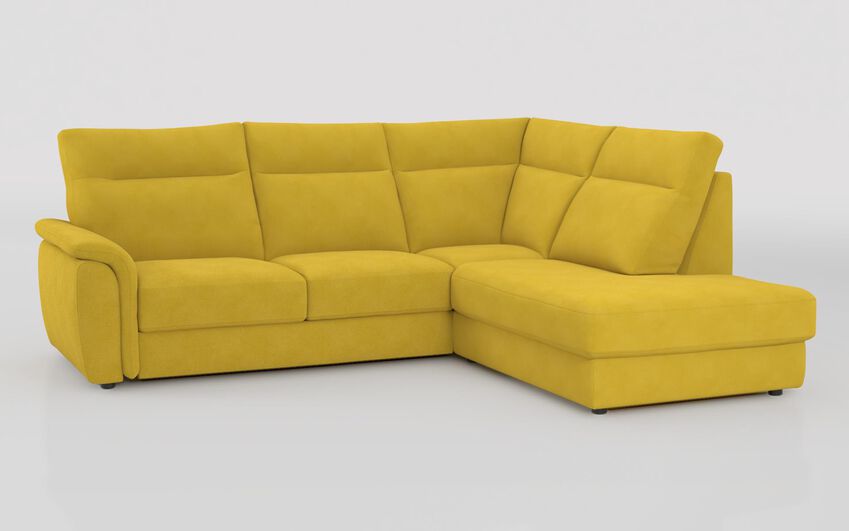 Green Fabric Ginestreto 3 Corner 1 Sofa with Sliding Footrest & Right Hand Facing Storage Lounger