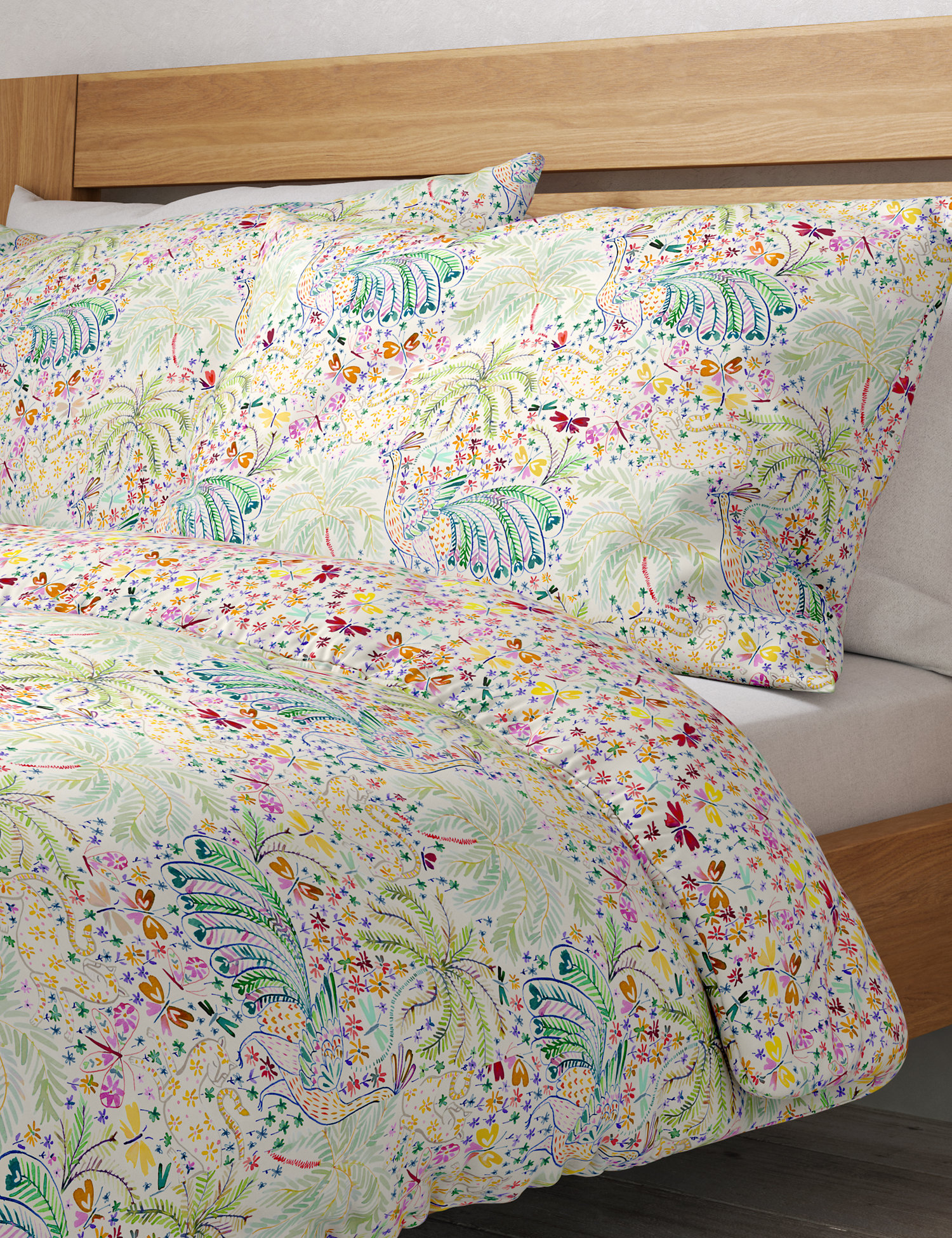 M&S Pure Cotton Bird & Butterfly Bedding Set