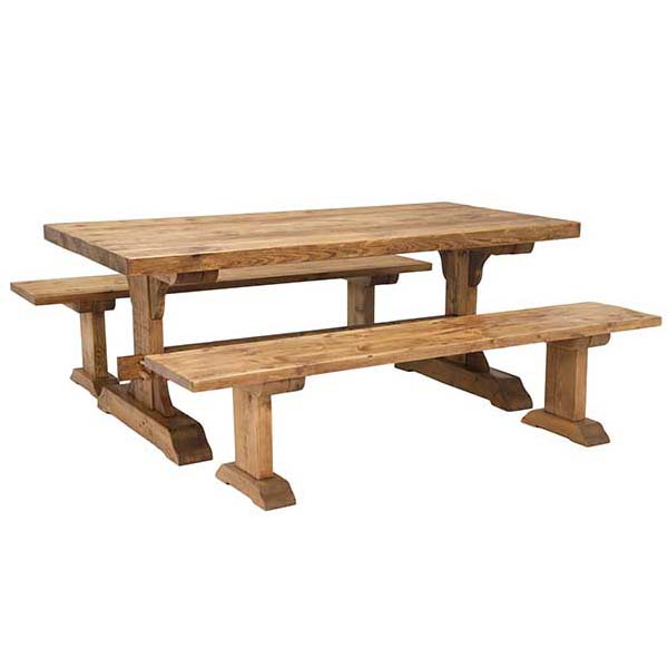 Covington Dining Table and 2 Benches