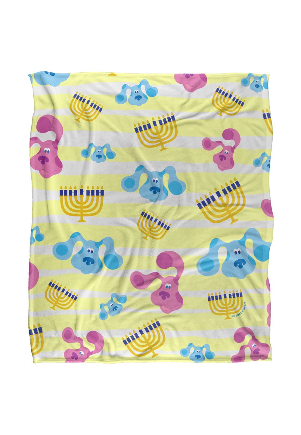 Blues Clues Blues Hanukka Pattern Silky Touch Super Soft Throw Blanket 152 X 127 cm in White
