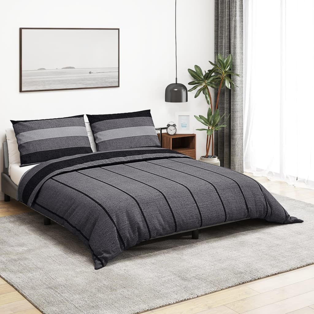Berkfield Home Duvet Cover Set Dark Grey 135x200 cm Cotton