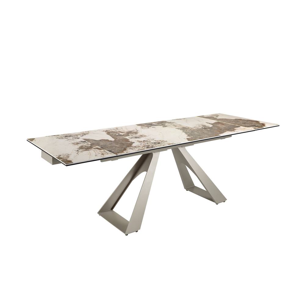 Angel Cerda Rectangular Extendable Dining Table White Porcelain