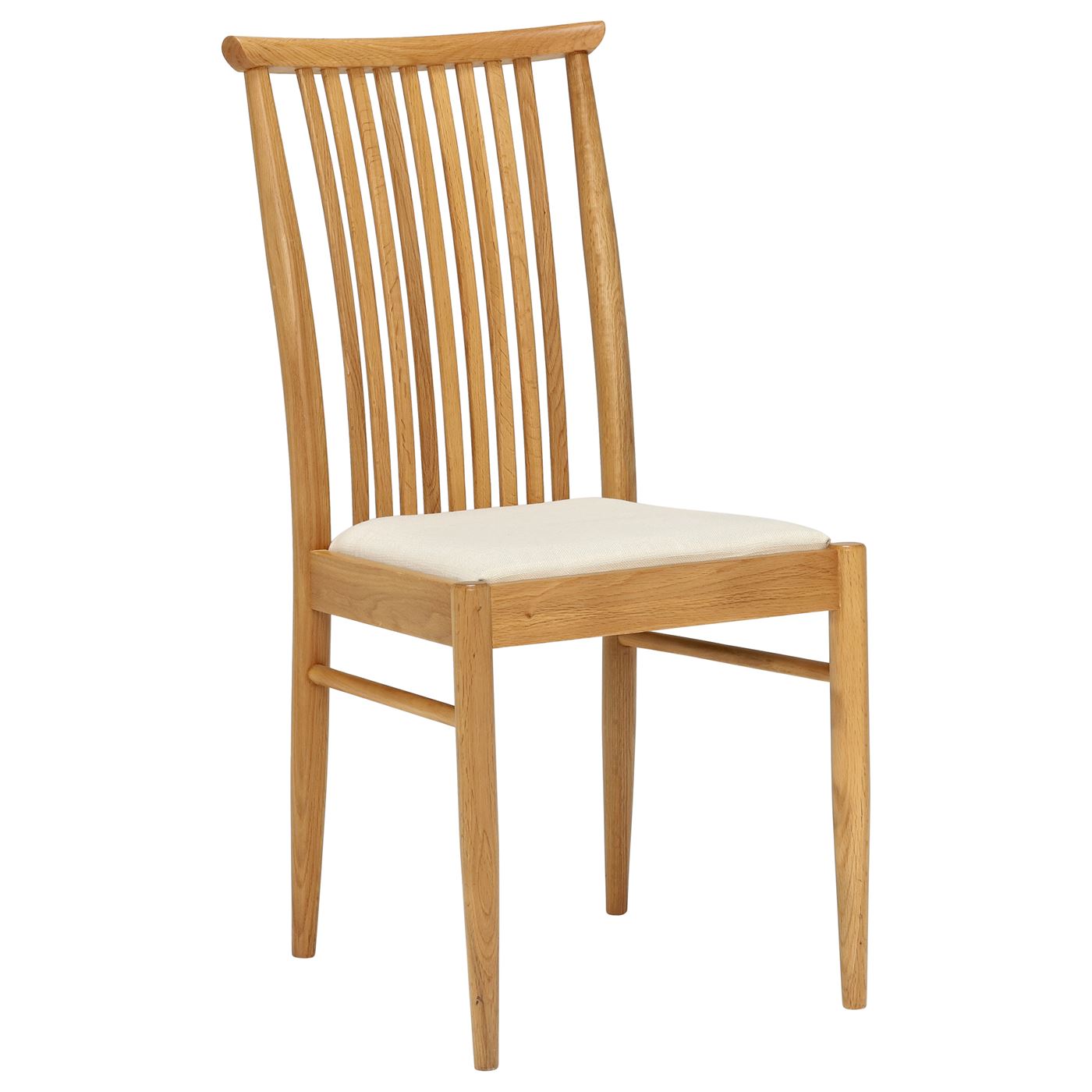 Ercol Teramo Slatted Dining Chair - Cream - Oak - W46 x D55 x H95cm - Barker & Stonehouse