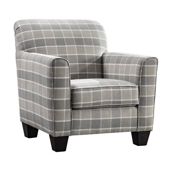 Braemar Fabric Accent Chair In Beige Checks