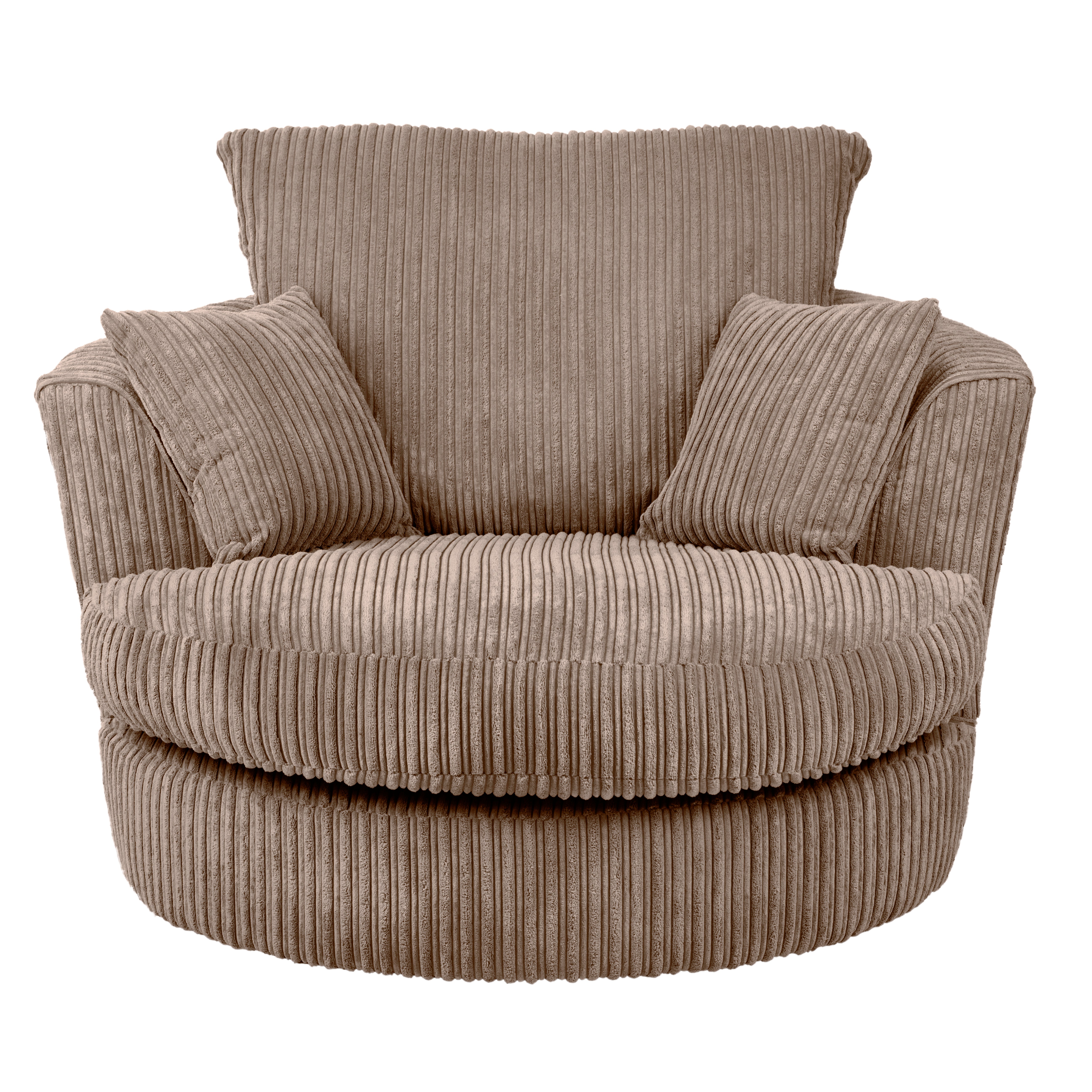 Blake Jumbo Cord Swivel Chair Brown
