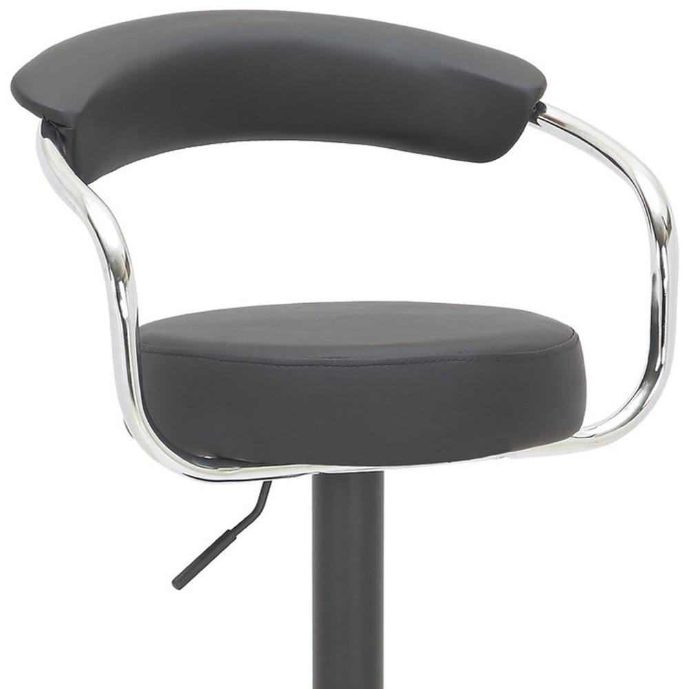 netfurniture Premium Summit Adjustable Black Bar Stool with Matte Black Frame