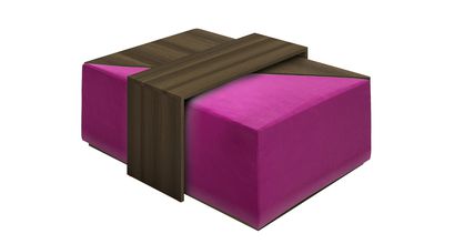 Astaire Modular Coffee Table Set Footstool in Peony Cotton Matt Velvet - sofa.com