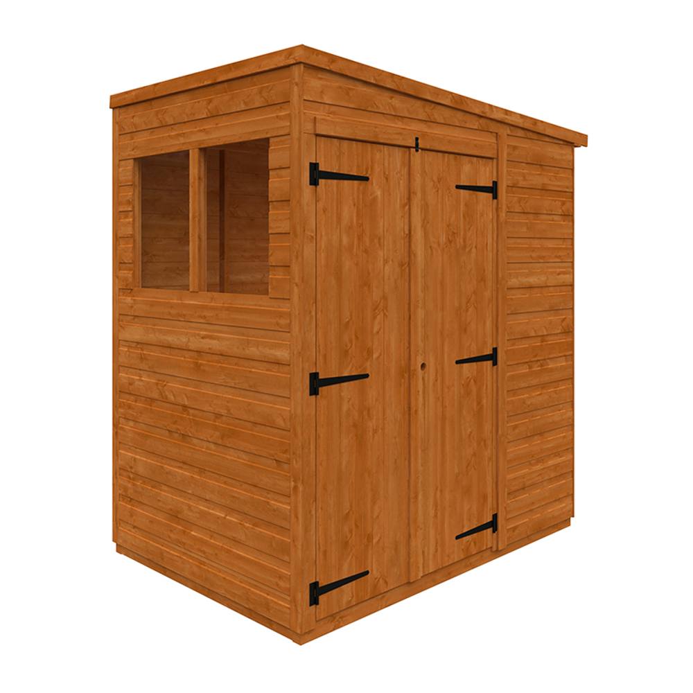 Buttercup Farm 4x6 Flex Pent Double Door 12mm Flex - L123.8 x W175 x H203 cm in Burnt Orange