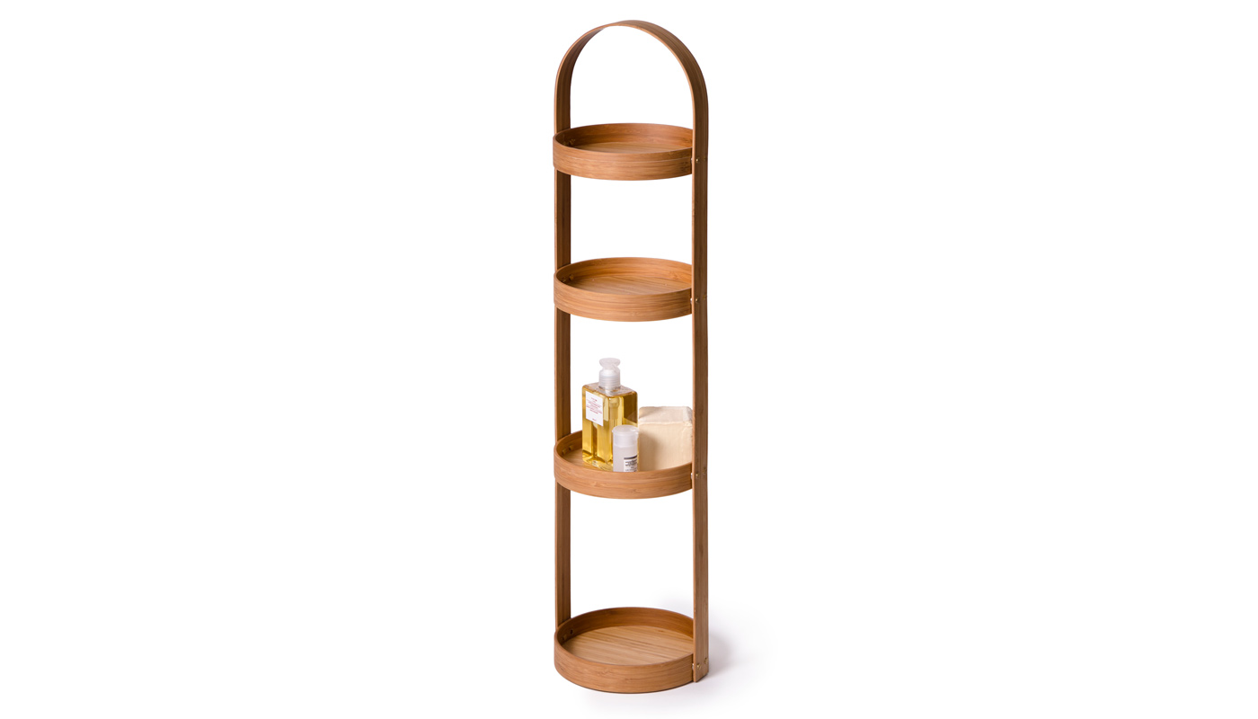 Wireworks Natural Oak Round Caddy 4 Tray Mezza