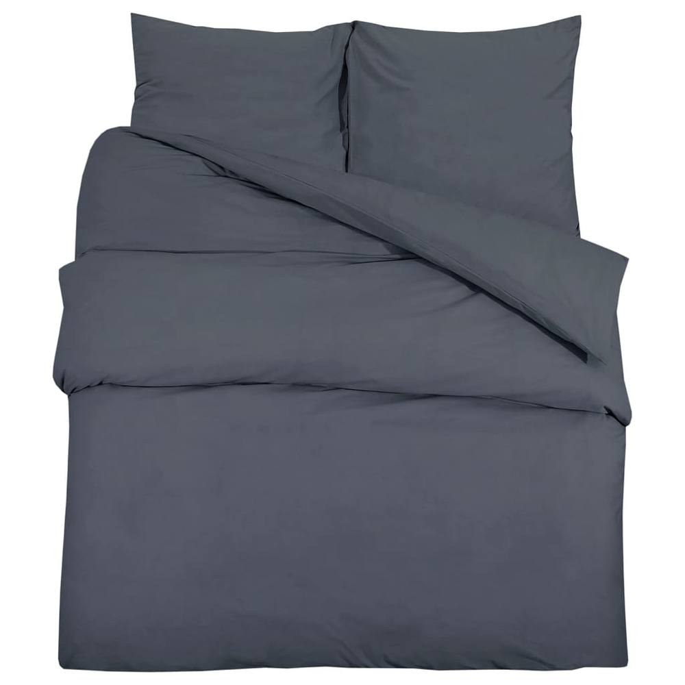 Berkfield Home Duvet Cover Set Anthracite 240x220 cm Light-weight Microfiber in Dark Grey