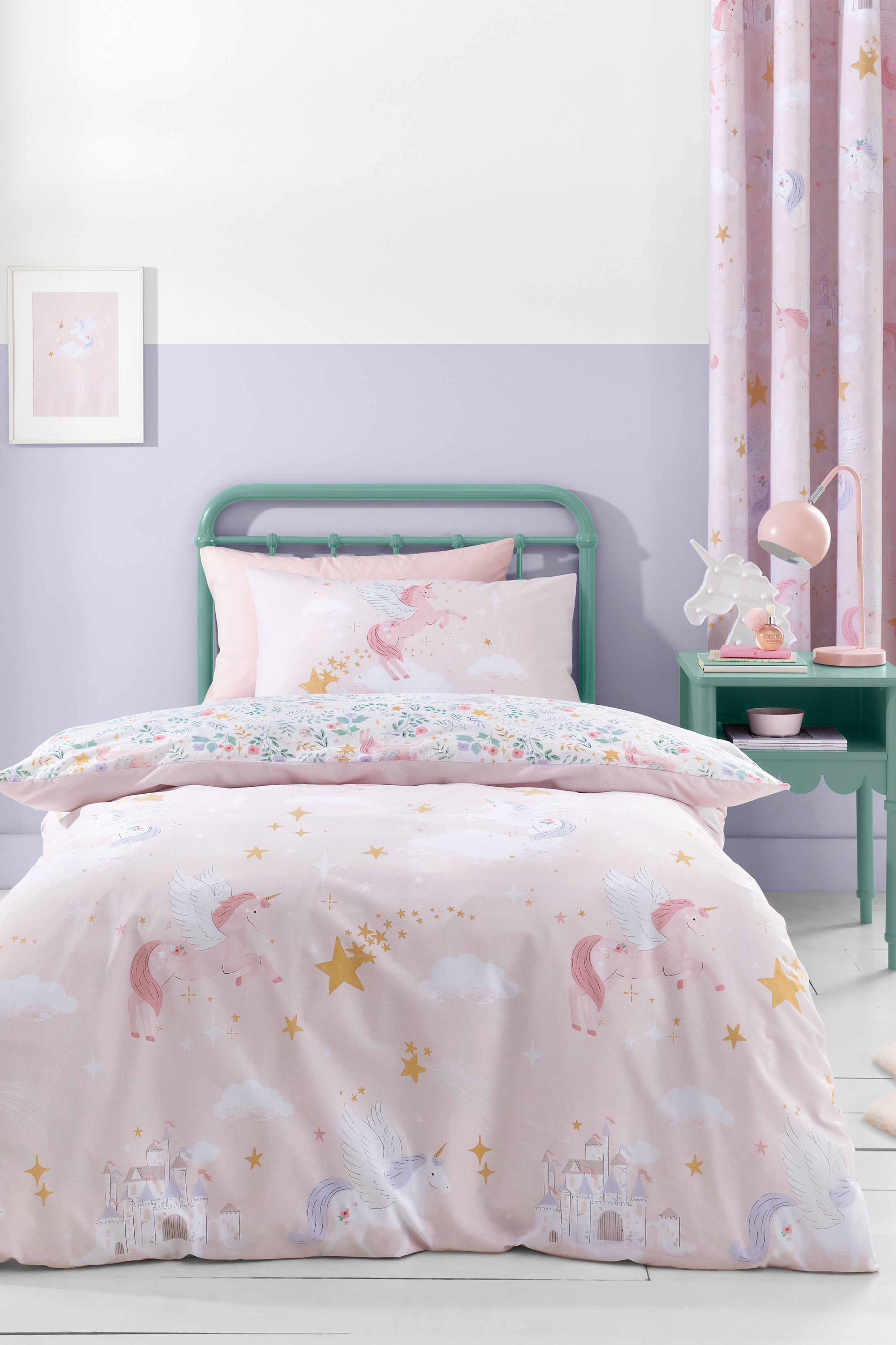 Catherine Lansfield 'Fairytale Unicorn' Duvet Cover Set in Pink