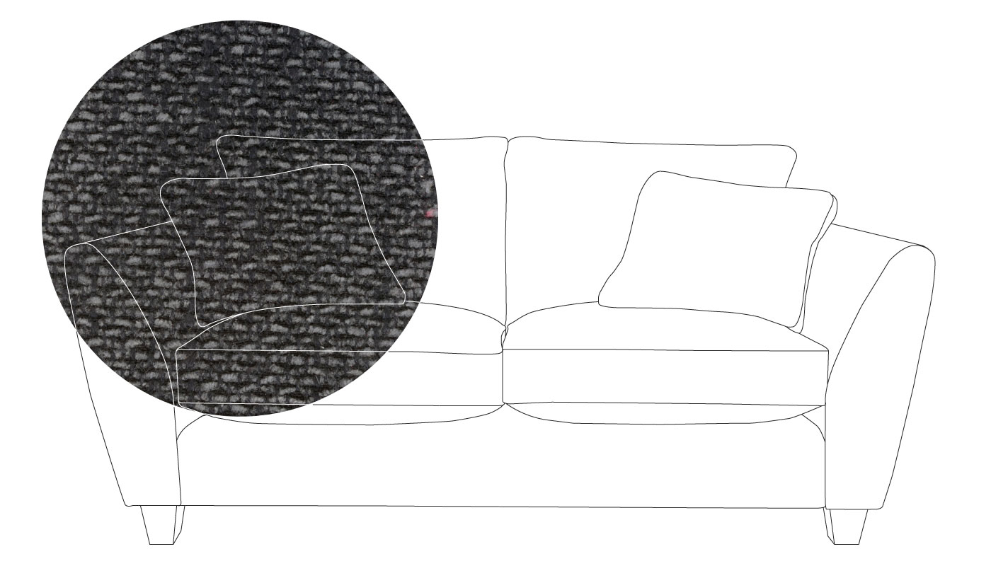 Heal's Torino 3 Seater Sofa Texture Soot Natural Ash Feet