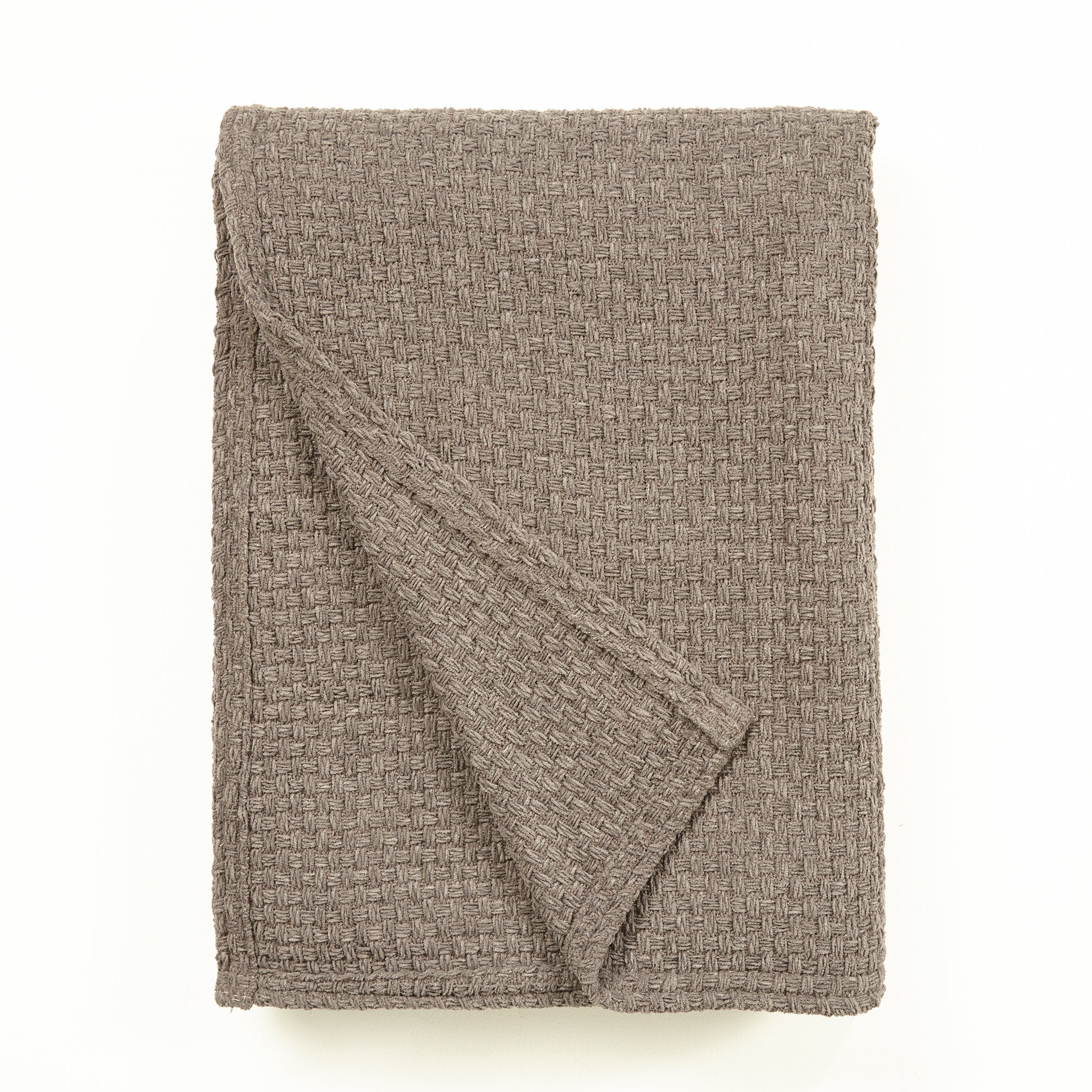 Chenille Basketweave 130cm x 180cm Throw Brown