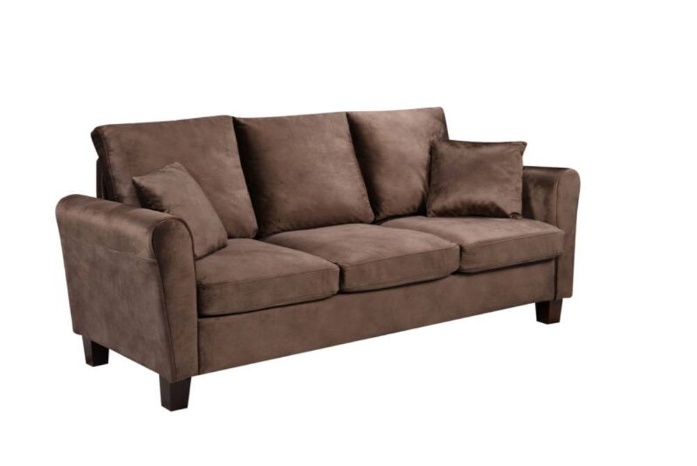 Comfy Living Ltd Brushed Velvet 2 Seater & 3 Seater Sofa Set in Brown