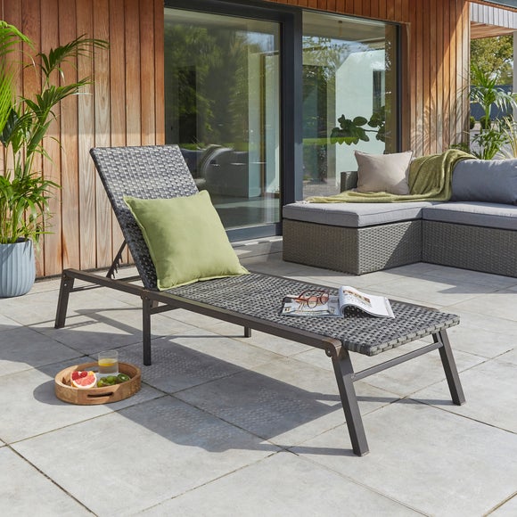 Malta Rattan Effect Sun Lounger