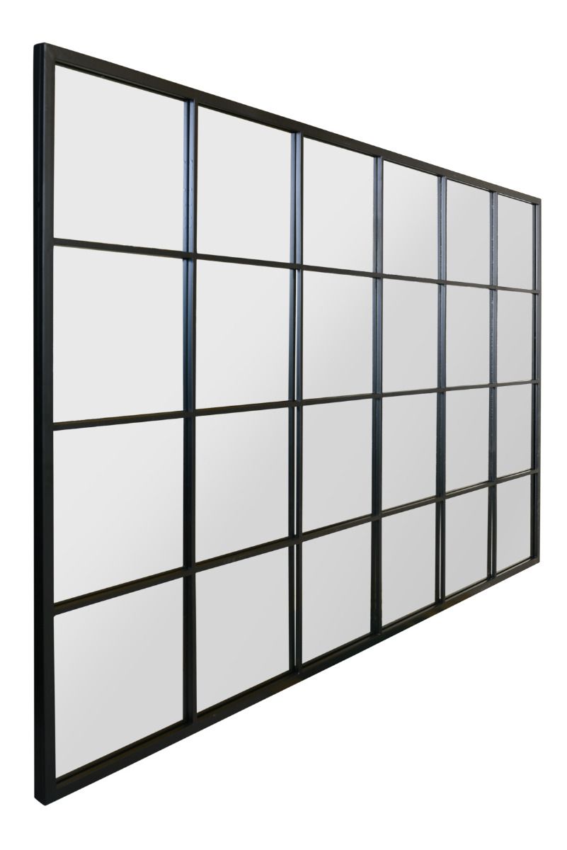 MirrorOutlet Black Modern Window Garden Wall Mirror 69" X 43" (174CM X 110CM) 5