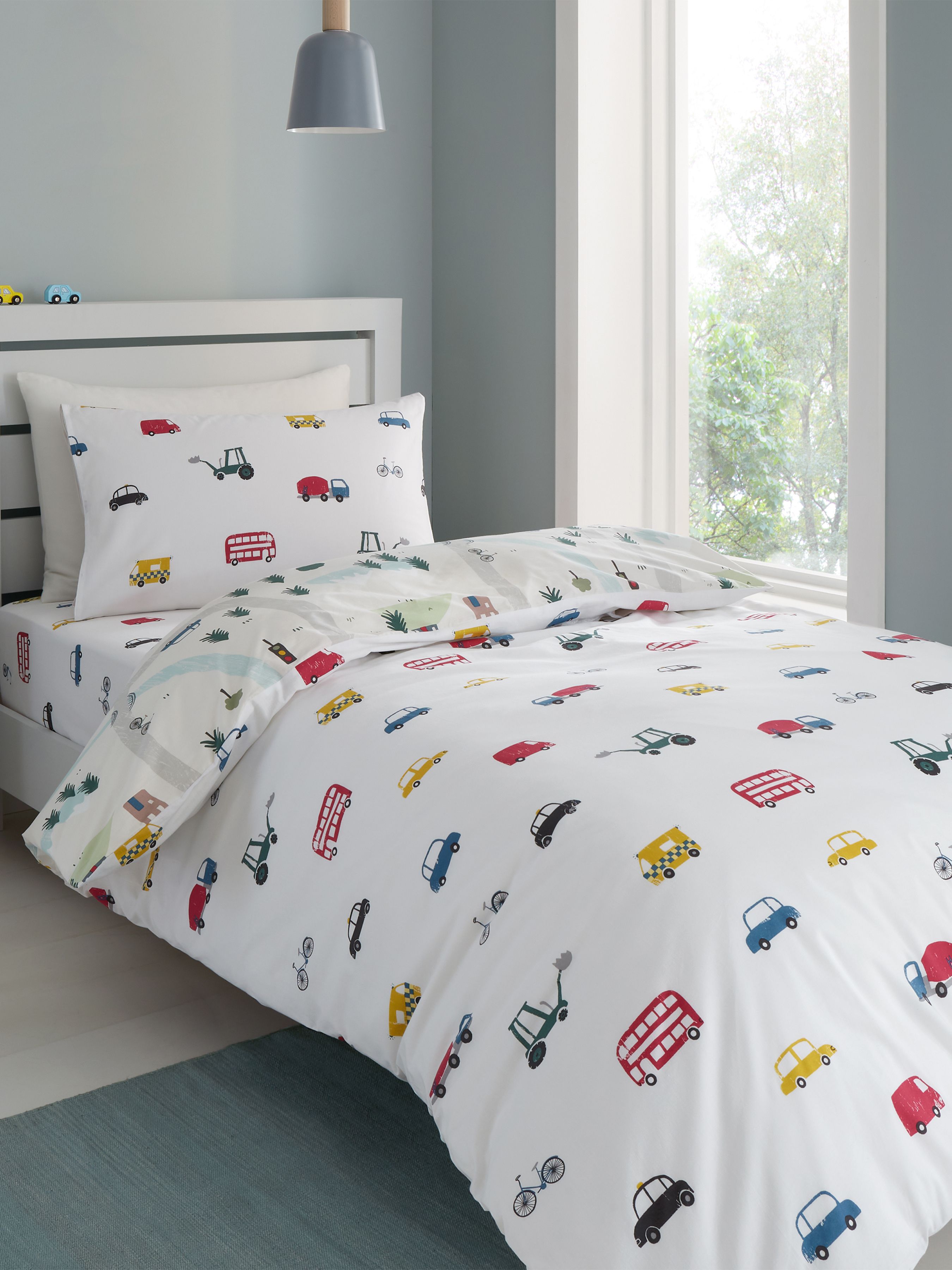 Bianca 'Transport' Cotton Duvet Cover Set in White 2