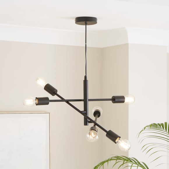 Elements Koppla 6 Light Semi Flush Ceiling Light