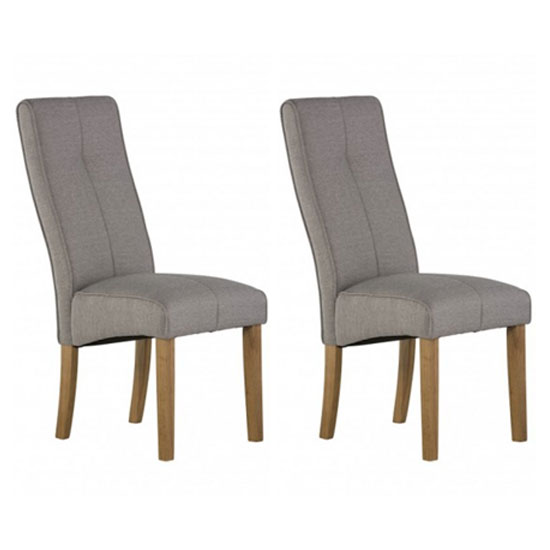 Denver Silver Grey Fabric Dining Chair In A Pair