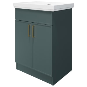 Wickes Haven Kombu Green Freestanding Vanity Unit & Haven Basin - 865 x 600mm