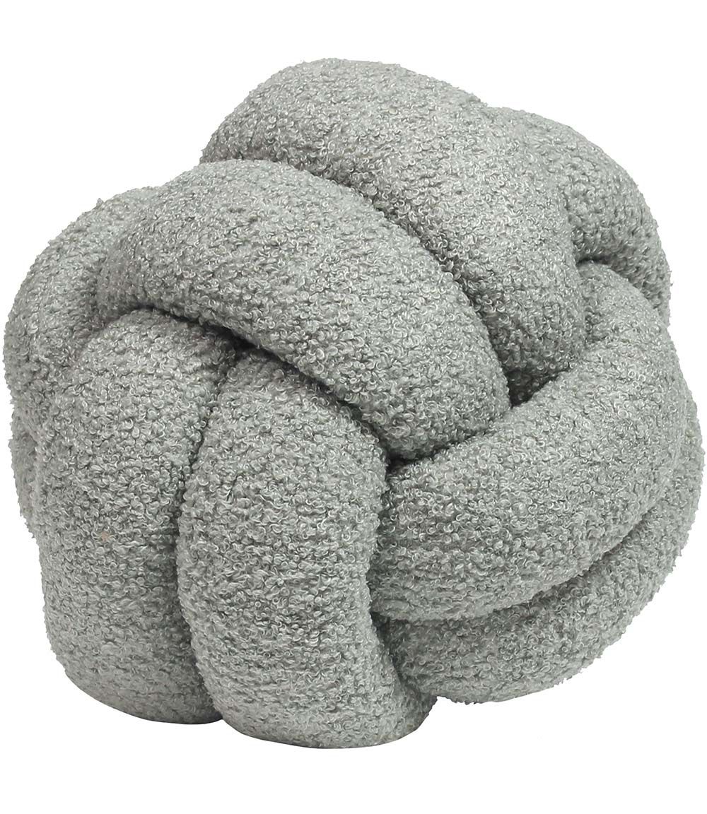 Furn Boucle Knot Fleece Cushion in Silver
