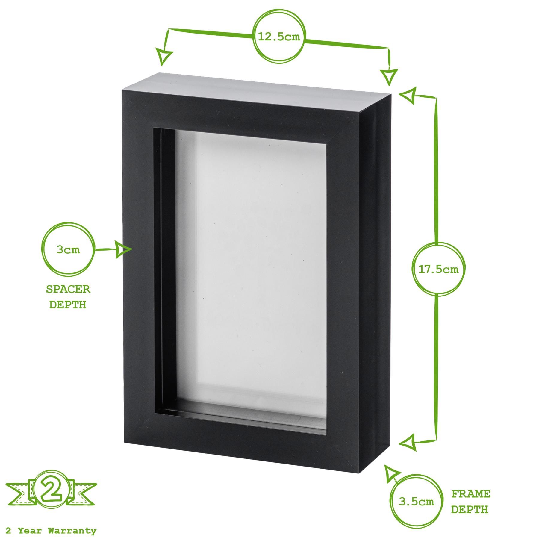 Nicola Spring 3D Box Photo Frame - 4 x 6" in Black 4
