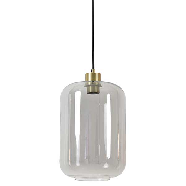 Tall Smoked Glass Pendant Light