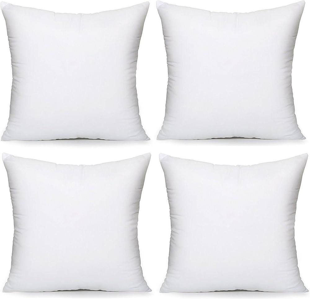 Luxury Living Hollow Fibre Cushion Inserts 45x45cm Set of 4. Plump, Soft & Long-Lasting Cushion Pads. Fit any 45cm covers