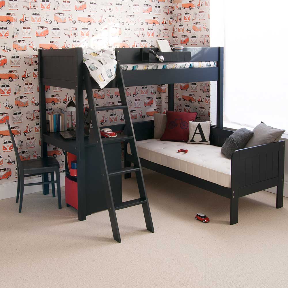 Pippin Childrens Highsleeper with Sofabed And Storage Desk