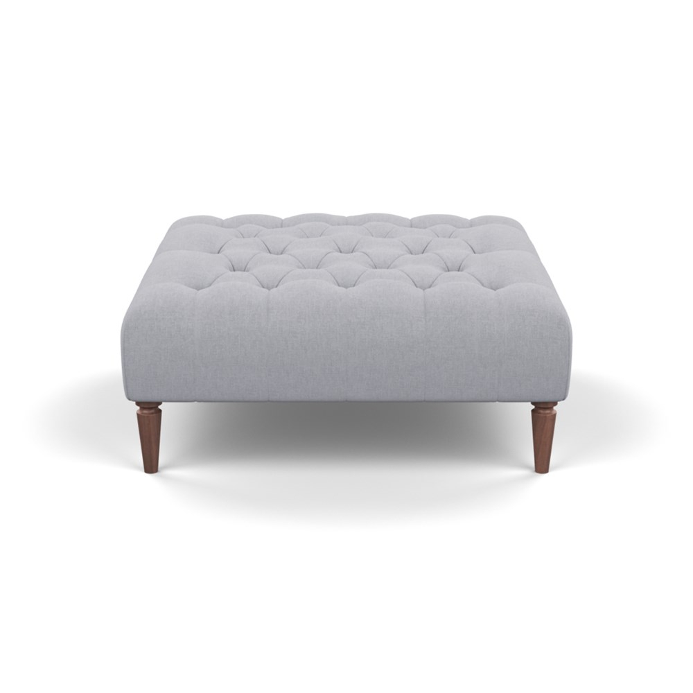 Heal's Balmoral Ottoman Brushed Cotton Pewter Walnut Feet