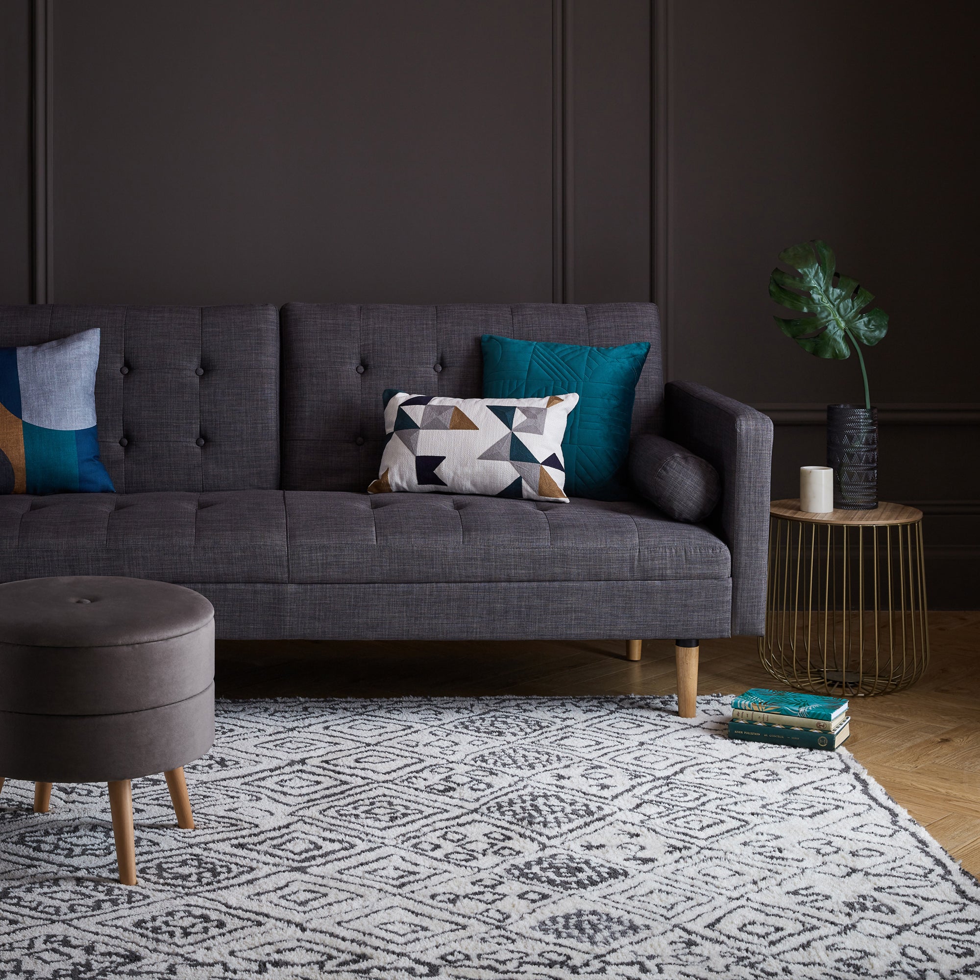 Iman Wool Rug Cream and Black
