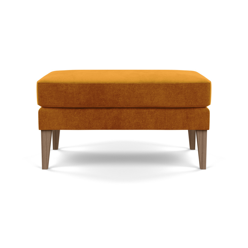 Heal's Richmond Ottoman Smart Luxe Velvet Cognac Tinted Ash Feet