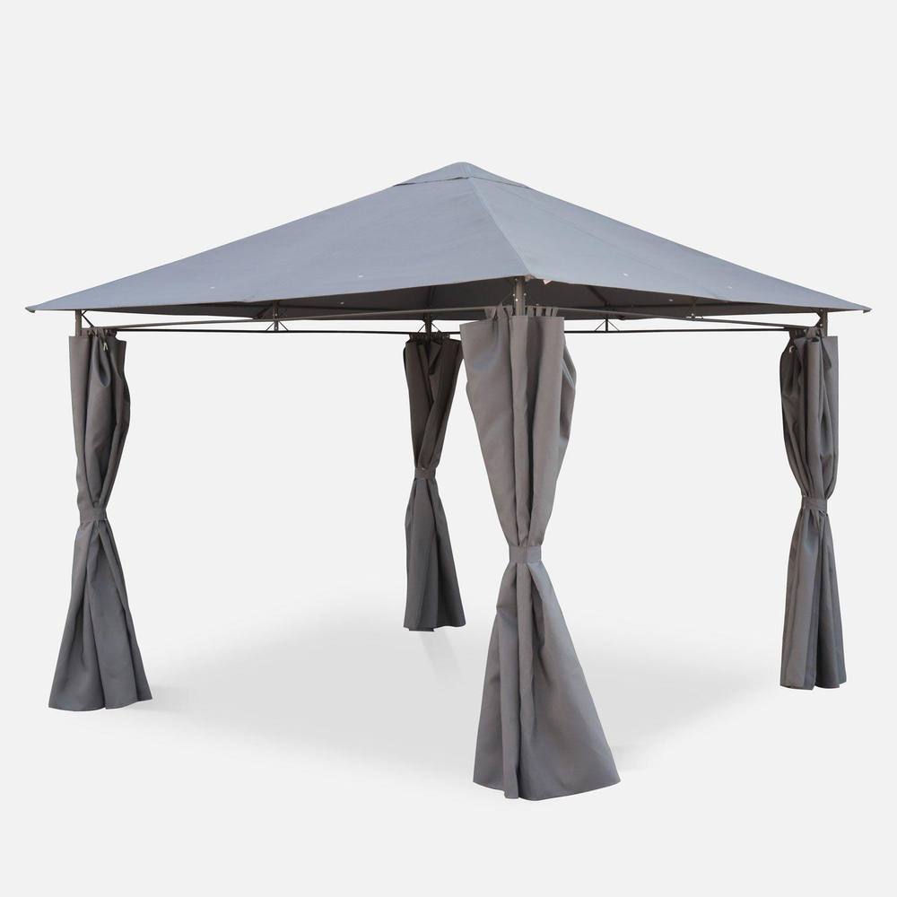 sweeek Heavy Duty 3x3m Gazebo With Curtains in Grey