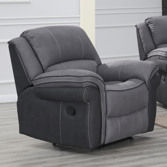 Koeia Fabric Lounge Chaise Armchair In Grey Fusion